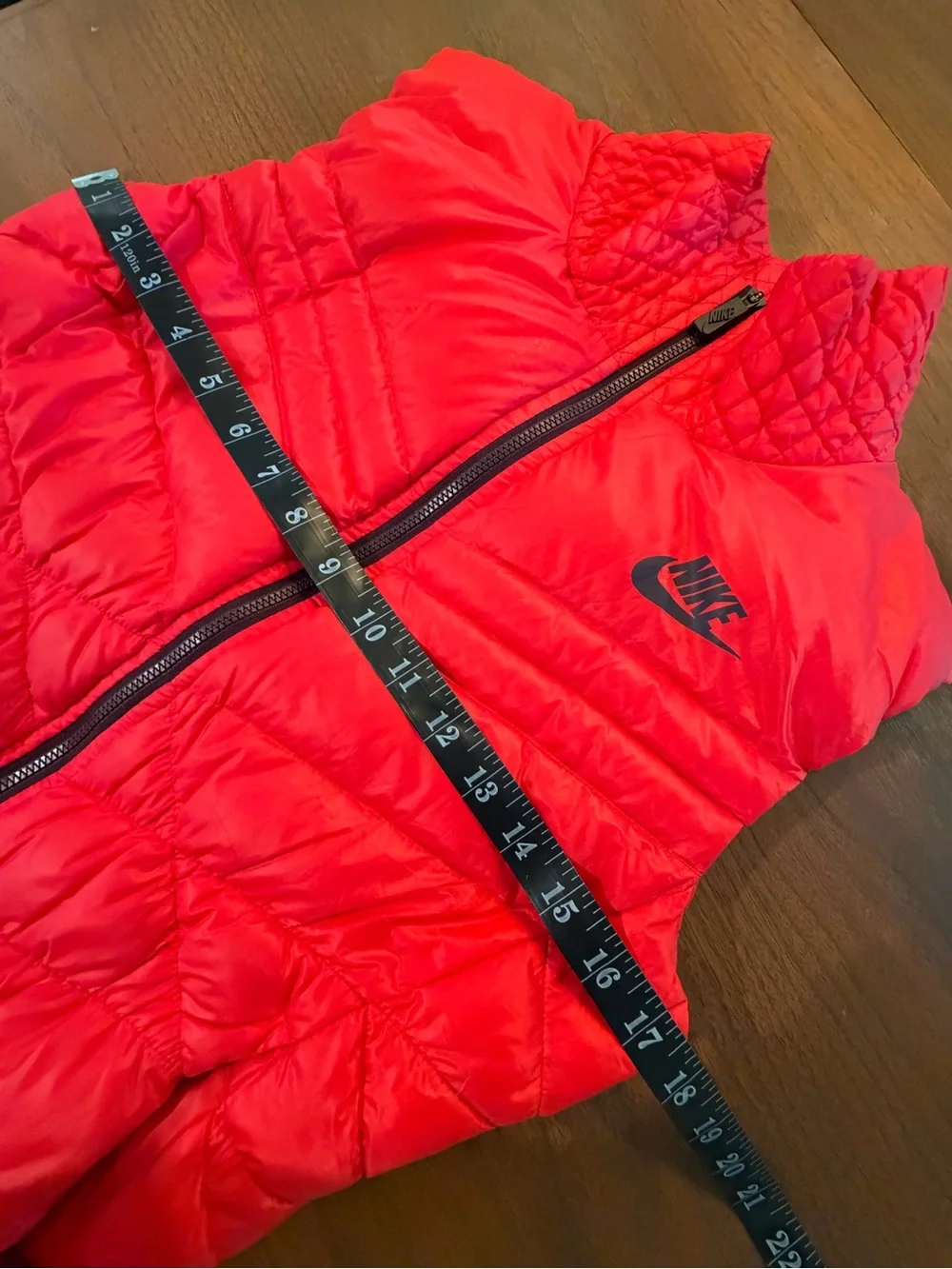 Nike Red Quilted Down Puffer Vest Size M (Runs Small)